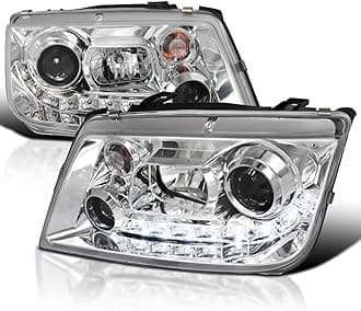 Spec-D Tuning LHP-JET99-8-TM Chrome Projector Headlight (R8 Style Halo Led)