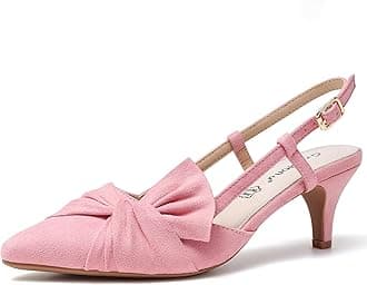 – Women Shoes Comfortable Kitten Heels Slingback Dress Pumps