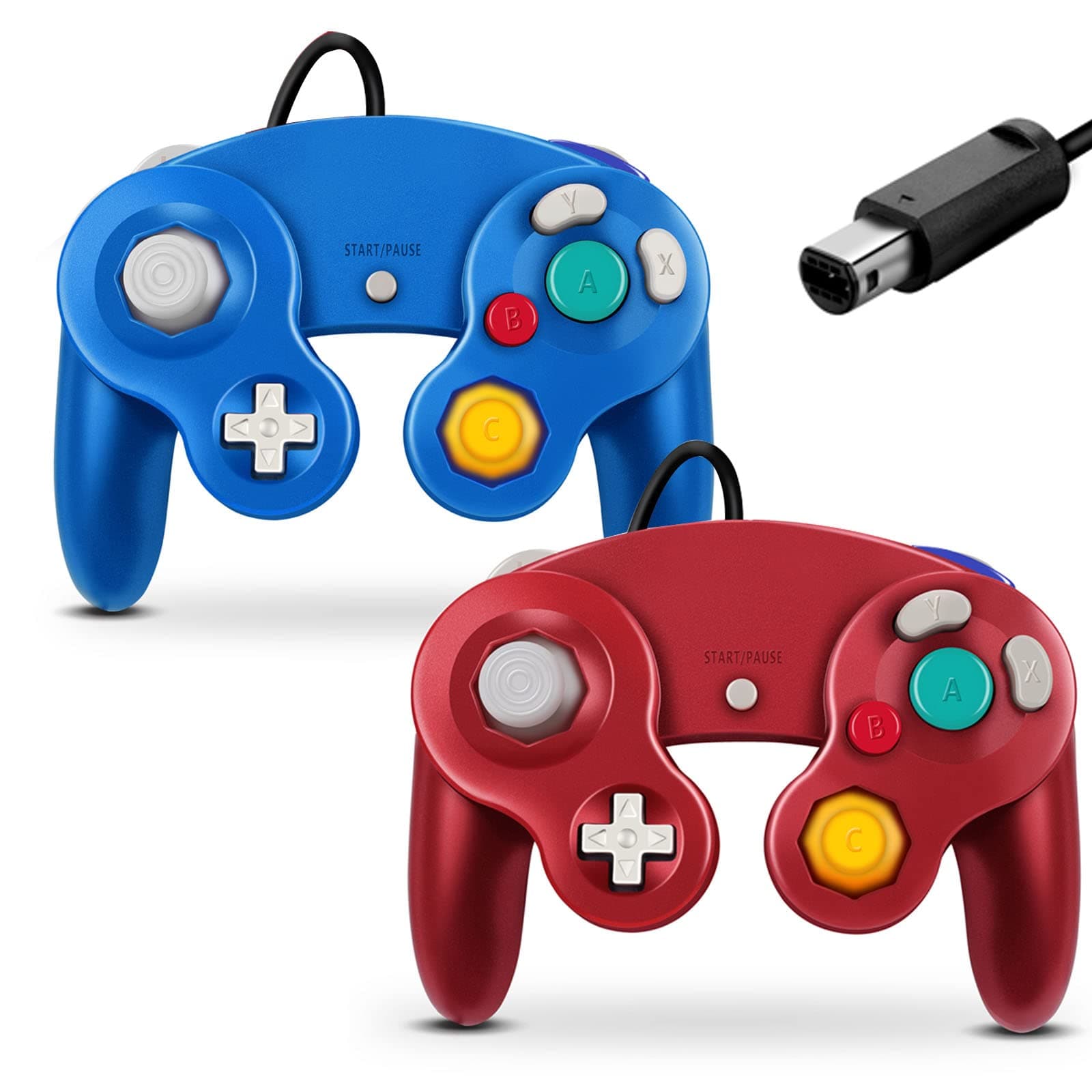 Gamecube Controller, Classic Wired Controller for Wii Nintendo Gamecube (Red & Blue)