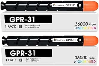 MasaiMara GPR-31 GPR31 EXV29 NPG-46 High Yield Toner Cartridge Set for Canon ImageRunner C5030 C5030i C5035 C5035i C5235 C5235i C5240 C5240i C5235A C5240A C5255 Printer (36,000 Pages, Black, 2-Pack)