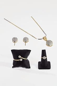 Jewellery Set Gold Plated American Diamond Traditional Stylish Pendant Set, Ring, Bracelet with Earring Jewellery for Women & Girls