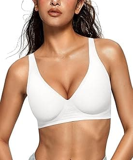 Womens Deep V Bras Wireless Comfortable Bra Supportive No Underwire Bras Tshirt Push Up Bralettes Plunge Seamless Bra