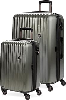 SwissGearSwissGear 7272 Energie Hardside Expandable Luggage with Spinner Wheels, Gunmetal, 2-Piece Set (19/27), 7272 Energie Hardside Expandable Luggage with Spinner Wheels