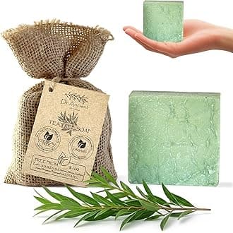 Tea Tree Soap Bar, Organic Soap Bars Handcrafted the Traditional Way, Natural Chemical-Free, Vegan, Used for Face and Body, Deep Cleansing, and Nourishing Daily Skin