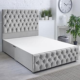 ComfoRest - Elegant 6FT Super King Divan Base NO DRAWER | Durable Frame with Sturdy Support | Functional Design for Spacious Interiors, Timeless Style for Modern Bedrooms (Silver Plush)