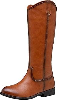 Vepose Women's Knee High Boots 956 Wide Calf Zipper Tall Fashion Boots