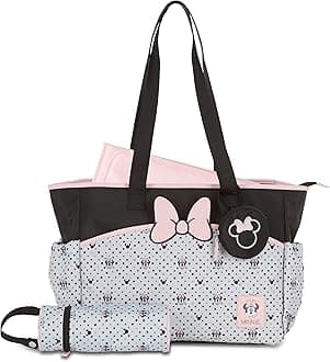 Disney Unisex Baby Cudlie Disney Diaper Tote Bag for Moms | Large Spacious Travel for Baby Boy and Girl | 17-inch Multi-functional Baby Bag Disney Diaper Bag (pack of 1)