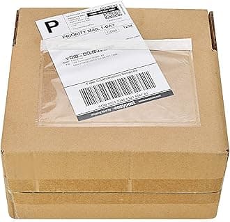 9527 Product 6" x 9" Clear Adhesive Top Loading Packing List Clear Shipping Pouches, Mailing/Shipping Label Envelopes (500 Pack)