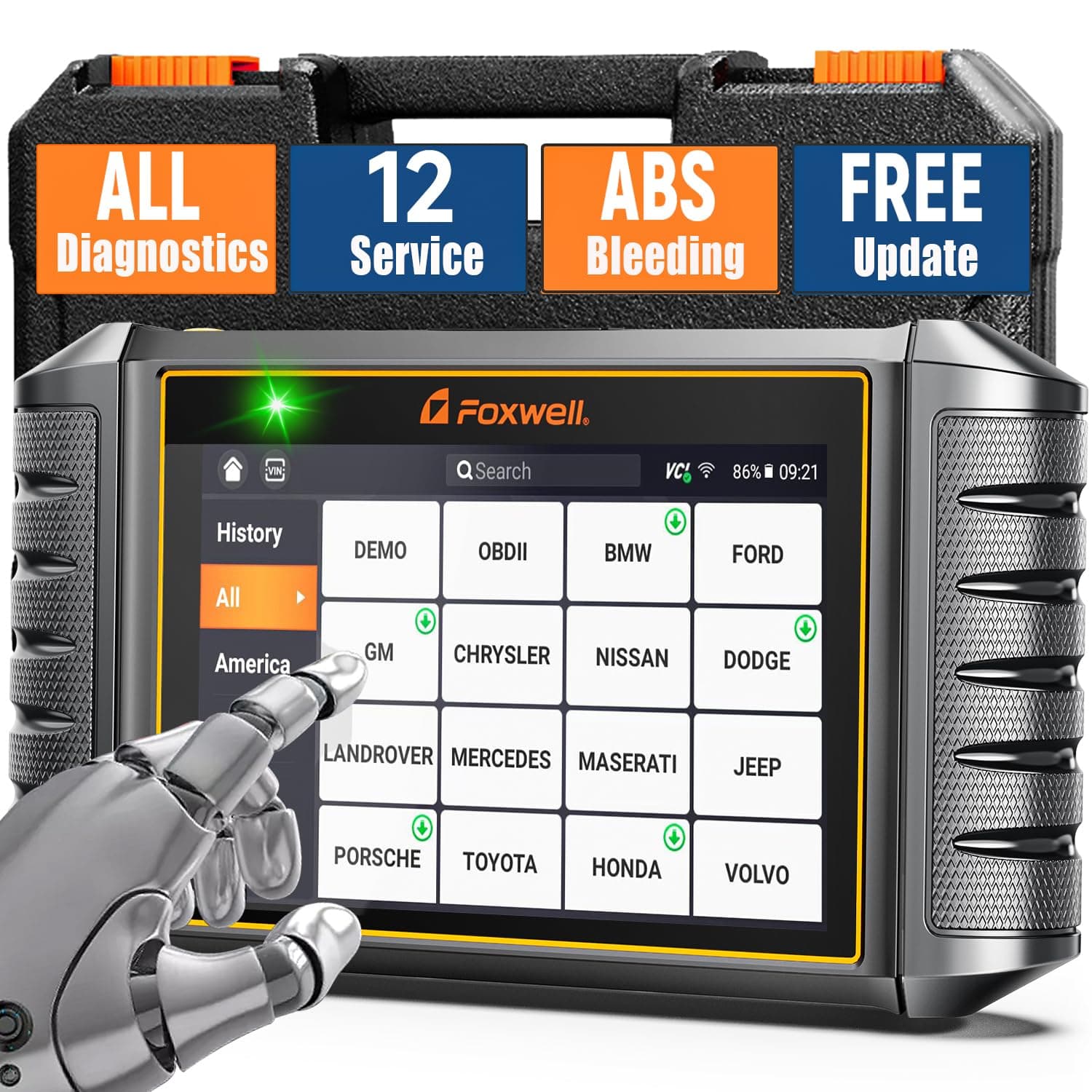 2026 FOXWELL Scanner NT726 OBD2 Scanner All System Scan Tool 12+ Service Resets, Diagnostic Tool with ABS Bleeding, Oil Reset, Injector Coding, SAS & TPMS, Active Test, Lifetime Free Update