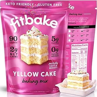 Keto Low Carb Yellow Cake Baking Mix | 2g Net Carbs Per Serving | No Added Sugar | Zero Sugar & Gluten Free Desserts, Naturally Sweetened Keto Snack 7oz