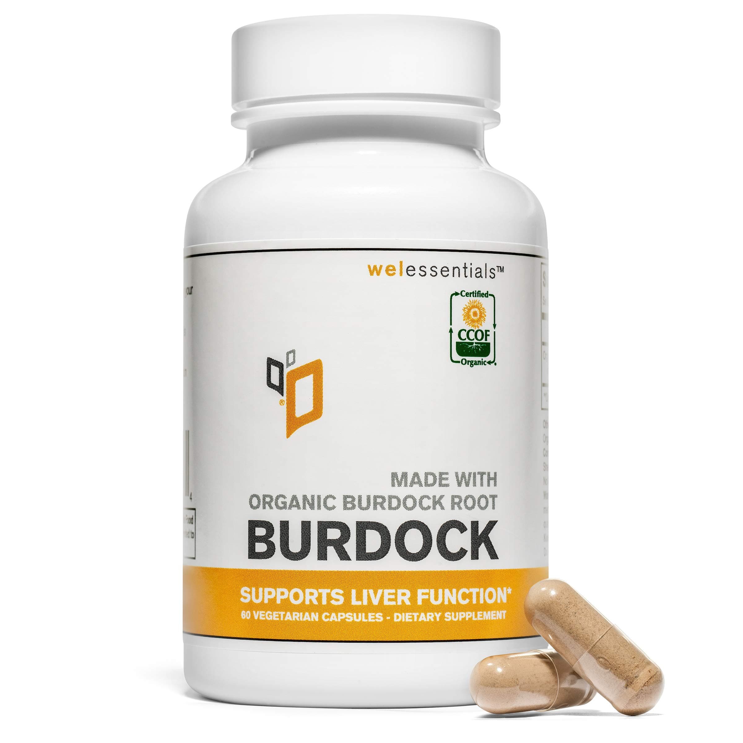 WelEssentials: Certified Organic Burdock Root | 60 Capsules