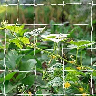 Tcamp Garden Trellis Netting for Plants (5Ft x15Ft, 3.5" Square Mesh Ployester, 2Pack)
