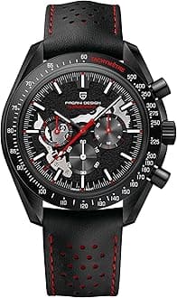 Pagani Design 1779 Luxury Men's Quartz Chronograph Moon Skeleton Watches Japan Movement AR Sapphire Glass Stainless Steel Case Waterproof Analog Watch