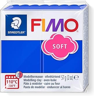 Staedtler FIMO Soft Polymer Clay - -Oven Bake Clay for Jewelry, Sculpting, Crafting, Brilliant Blue 8020-33
