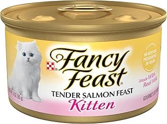 Fancy Feast Purina Grain Free Pate Wet Kitten Food, Tender Salmon - (24) 3 oz. Cans