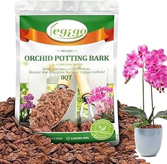 Legigo 8 Quarts Organic Orchid Potting Bark- All Natural Orchid Bark Potting Mix Pine Bark Wood Chips for Houseplant Mulch, Orchid Plants Root Development