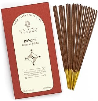 Bakhoor Incense Sticks, Organic Hand Dipped 100 Sticks with Natural Herbs & Aromatic Ingredients, Burn Time 45 to 60 Minutes, Incense for Positivity, Yoga, Meditation, Relaxation, Spiritual Gift