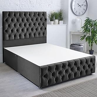 ComfoRest - Elegant 5FT King Size Divan Base NO DRAWER | Durable Frame with Sturdy Support | Functional Design for Modern Bedrooms | Timeless Option for Stylish Spaces (Black Plush)