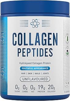 Applied Nutrition Collagen Peptides Powder - Hydrolysed Bovine Collagen Protein, Halal, Healthy Skin, Hair, Nails (Unflavoured) (300g - 15 Servings)