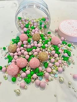 Cake N Bake Christmas Themed Edible Sprinkles (Pink and green, 35g)