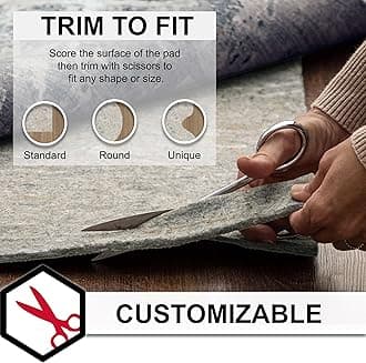 Mohawk Home 12' x 15' Non Slip Grip Rug Pad 1/2" Thick Dual Surface Felt Cushion + Rubber Gripper - Safe for All Floors