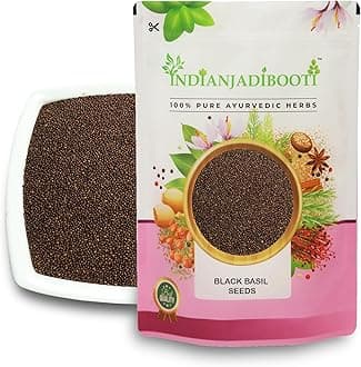 - IndianJadiBooti Beej Tulsi - Tulsi Manjari - Krishna Tulsi Seeds For Eating - Shyama Tulsi Seeds (Edible) - Kali Tulsi Beej - Tukhme Rehan - Ocimum Sanctum, 400 grams