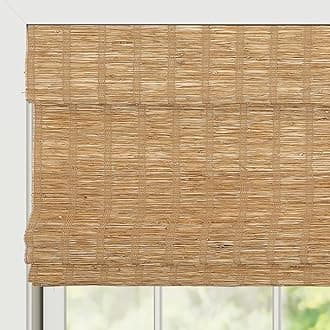Bamboo Roman Shades, Grass Wheat Cordless Light Filtering Custom Woven Wood Shades, Natural Bamboo Shades for Doors, Indoor Windows