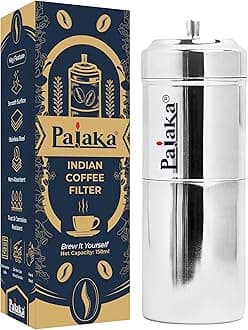 South Indian Filter Coffee Maker - 250 ML Capacity, Stainless Steel Madras Kaapi Kappi Drip Decoction Coffee Brewer, Medium Size for 4 Cups, Home & Kitchen