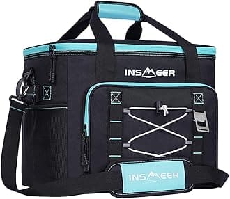 INSMEER Insulated Cooler Bag | 40 Liter/60 Cans Soft Chill Ice Box for Travel Picnic Party | Collapsible Cooler Box with Shoulder Strap for Cold Storage Medical Purpose