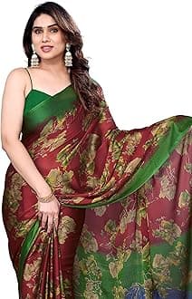 MIRCHI FASHION Women's Stylish Ethnic Chiffon Leheriya Printed Saree with Blouse Piece