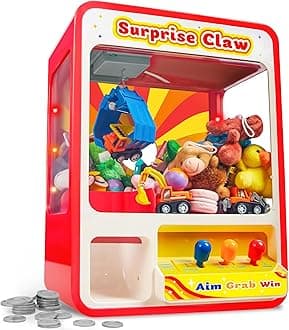 JOYIN - Arcade Toy with LED Light and Adjustable Sound, Rechargeable Dispenser, Mini Vending Machine for Kids, Perfect Christmas and Birthday Gift for Kids, Ages 3+