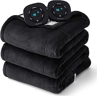 Bedsure Electric Blanket Queen Size - Dual Control Heated Blanket Queen, Fast Heating with 10 Time Settings & 10 Heat Settings, Warm Gift for Grandma (84x90 inches, Black)