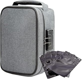 Anti Smell Bag with Combination Lock, Grey-Box, 5 Piece Set, Luxury Box