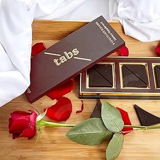 TABS Dark Chocolate For Men & Women I Chocolate Gift Box For Husband & wife I Valentine Gift Set For Boyfriend & Girlfriend I Best Gift Set For Birthday, Anniversary For boy & Girl (Tab pk-01),180 G