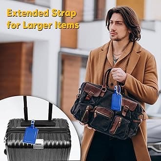 Travelambo 26 Pack Luggage Tags for Suitcases Privacy Protection Bag Tags Faux Leather Travel Accessories Essential, Fresh Blue