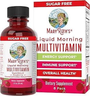 Liquid Morning Multivitamin Travel Pack | Mens & Womens Multivitamin| Vitamin A C D E B6 B12 Biotin Zinc | Beauty | Immunity | Vegan | Non-GMO | Gluten Free | 1 oz | 8 Servings