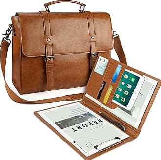 Leather Messenger Bag for Men Vintage 15.6 Inch Waterproof Leather Laptop Briefcase Large Satchel Shoulder Bag