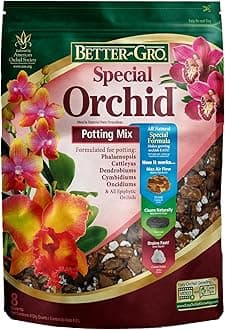 Better-Gro Special Orchid Mix - Premium Grade Orchid Bark Potting Mix for Potting, Repotting, Enhanced Drainage, Air Flow & Root Ventilation, for Phalaenopsis, Cattleyas, Dendrobiums, 8 Quarts