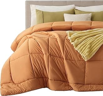 BedsureComforter Duvet Insert - Quilted Comforters California King Size, All Season Duvet, Down Alternative Bedding Comforter with Corner Tabs(Burnt Orange,California King 96"x102")