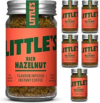– Little's Rich Hazelnut Flavoured Instant Coffee, 6 Pack (50g x 6) - Rich & Smooth Coffee, Infused With Hazelnut Flavour - Vegan Friendly, Low Calories, No Added Sugar