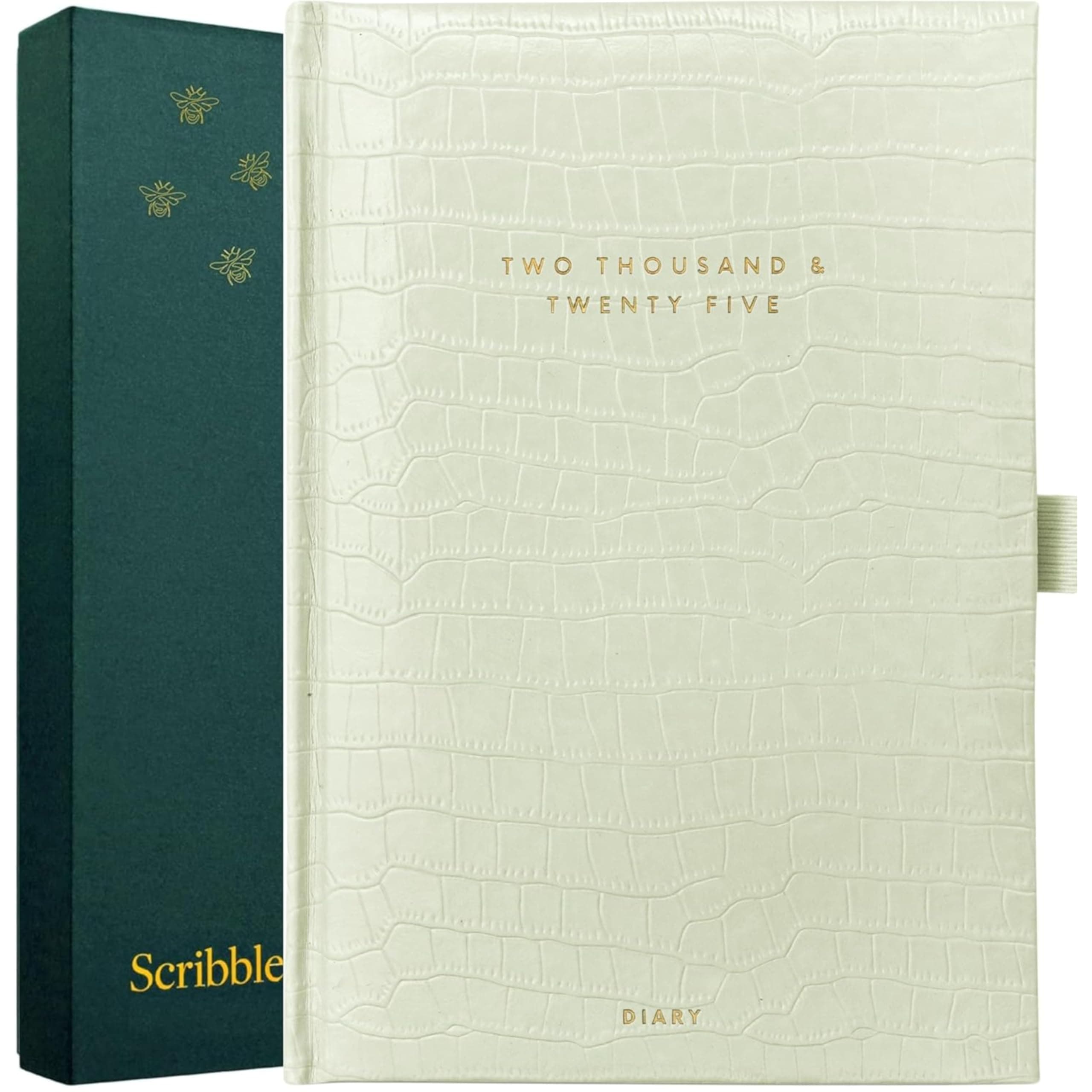 Scribble & Dot® 2025 Diary Week to View A5 - Jan-Dec, Luxury Planner With Tabs, Trackers, Notes for Busy Schedules (Sage)