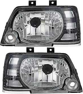 K D Headlight For Maruti 800 Type 3 (Halogen, Right & Left Both Sides) 2005-2014 ( Without Adjustable Motor)