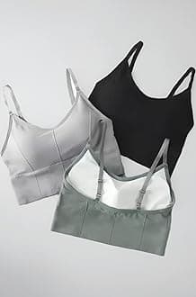 Pack of 3 Girls Cotton Slightly Padded Teenager Full Coverage Sports Fitness Yoga and Gymwear, Fashionable Lifestyle, Outdoor Life Bra (Multicolor) AAJ5_FANCYBRA