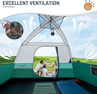 Tents for Camping 6 Person Camping Tent with Porch, Large Family Tents Includes Rainfly, Dome Tent with 30% More Vestibule Space Than Traditional Tent, 10'L x 9'+3' W x 6'H
