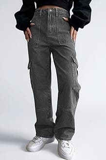 High Waist Jeans for Women – Wide Leg Straight Fit Denim | Baggy Cargo Style Casual Pants for Girls & Daily College Wear