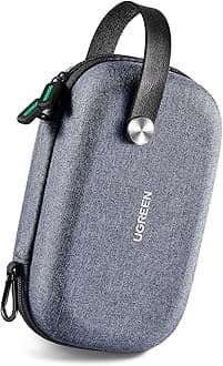 UGREEN Travel Accessories Bag, Portable Cable Organiser Travel Electronics Organiser Small Gadget Cable Bag Pouch, Hard Case for Charger Adapter Power Bank Hard Drive(Grey)