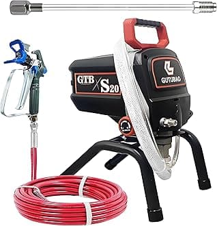 S20 Airless Paint Sprayer, 0.52GPM 3300PSI High Efficiency Airless Sprayer with Tip Extension & Tip Sets, Indoor Paint Sprayer for Walls, Home Interior, House Painting, DIY Projects