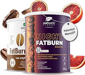 Nature's Finest by Nutrisslim 24-Hour Metabolic Support – OK!FatBurn Coffee & Night FatBurn Extreme – Vegan Powder Drinks with L-Carnitine, Guarana & Valerian – EU IFS-Certified