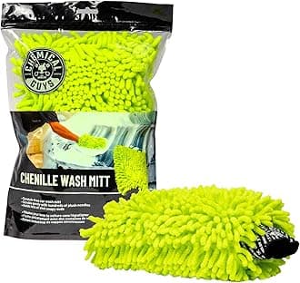 Chemical Guys MIC493 Chenille Premium Scratch-Free Microfiber Wash Mitt, Lime Green, 9.6" x 2.3" x 7"