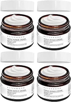 AsterwoodMatrixyl 3000, Argireline Peptide, Vitamin C Cream (4 Pack) - Triple Repair Moisturizing Cream - with Hyaluronic Acid - Anti-Aging Night Cream for Women - Hydrating for Dry Skin